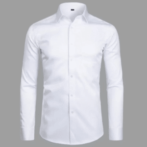 Azaxer White Full Sleeve Collar Shirt – Official Casual Party Wear
