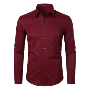 Azaxer Maroon Full Sleeve Collar Shirt – Official Casual Party Wear