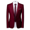 Azaxer Luxury Maroon Full Sleeve Collar Coat – Official Casual Party Wear