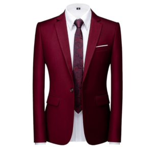 Azaxer Luxury Maroon Full Sleeve Collar Coat – Official Casual Party Wear