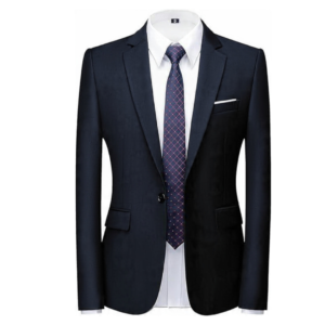 Azaxer Luxury Navy Blue Full Sleeve Collar Coat – Official Casual Party Wear