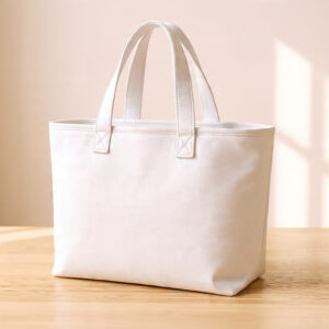 White Denim Handbag For Daily Use