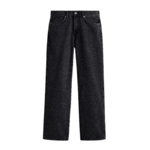 Azaxer Straight Relaxed Jeans in Denim Black, Solid colour